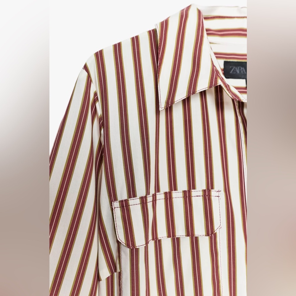 ZARA ZW COLLECTION STRIPED SHIRT DRESS - Picture 6 of 8